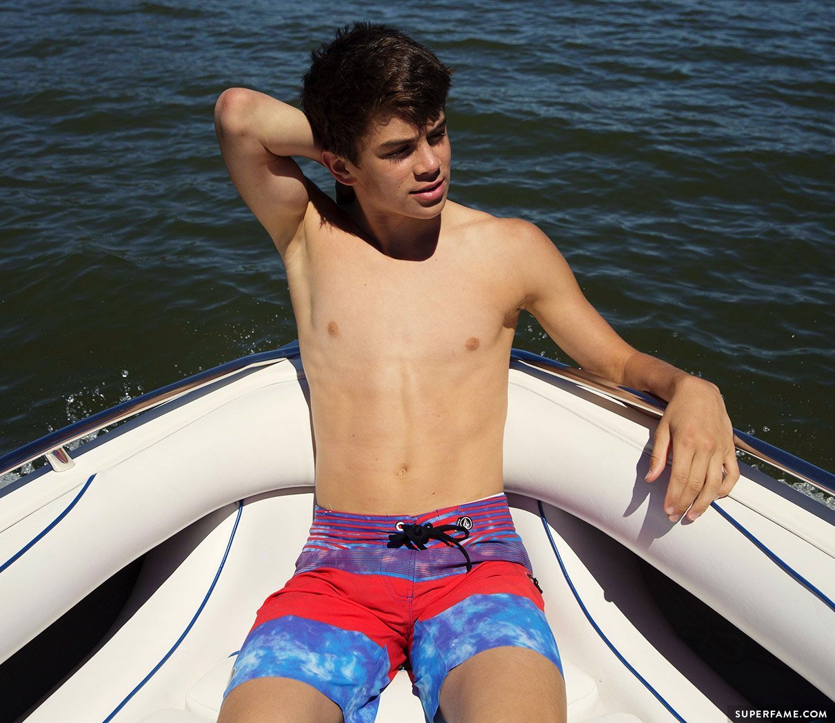 Hayes Grier shirtless.