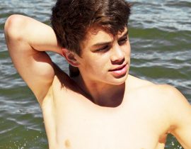 Hayes Grier shirtless.