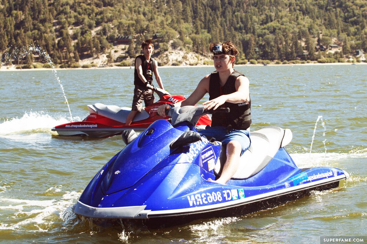 Nash Grier and Carter Reynolds waiting on jetskis.