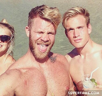 Austin Rhodes and Justin Andersson at the beach.