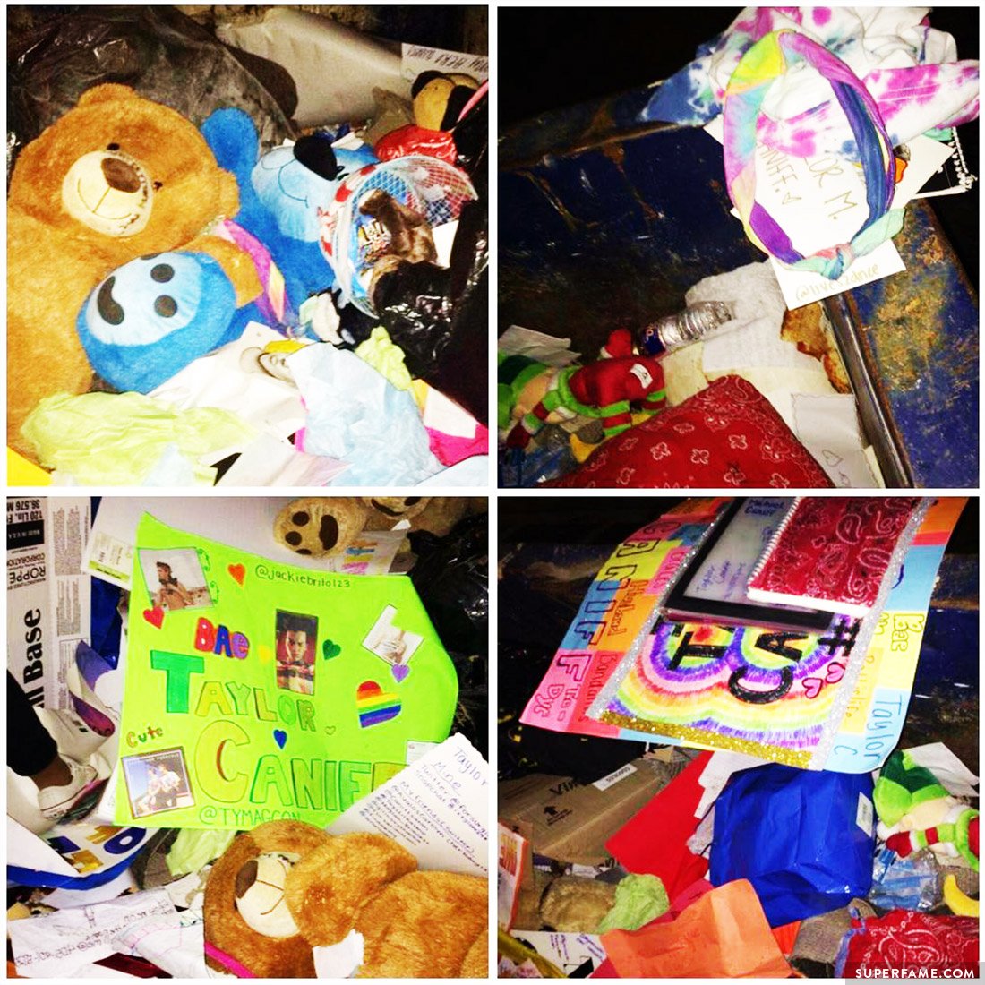 Taylor Caniff throws away gifts.