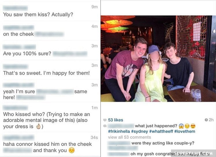 Connor's kiss on Instagram.
