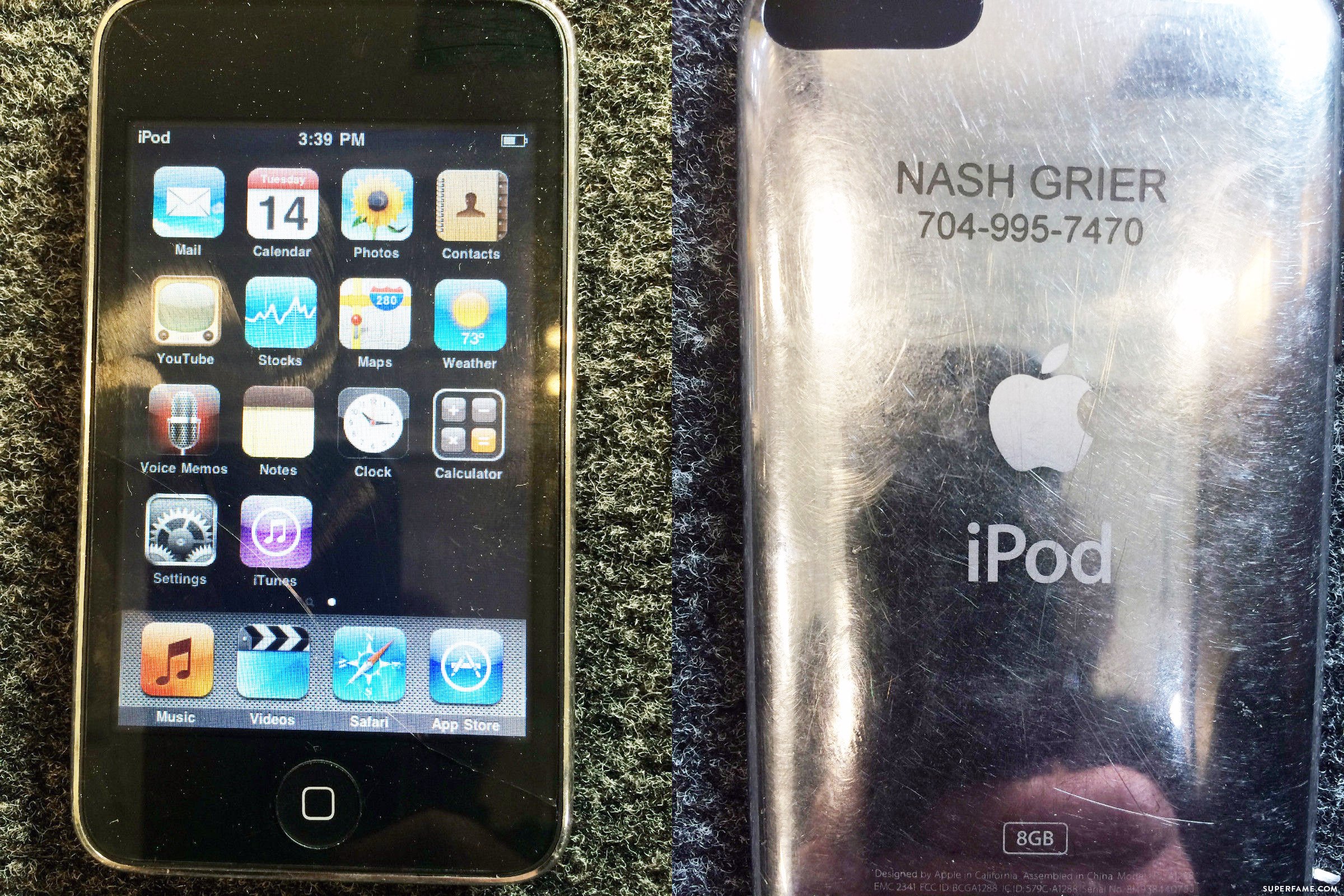 Nash Grier's iPod engraving.