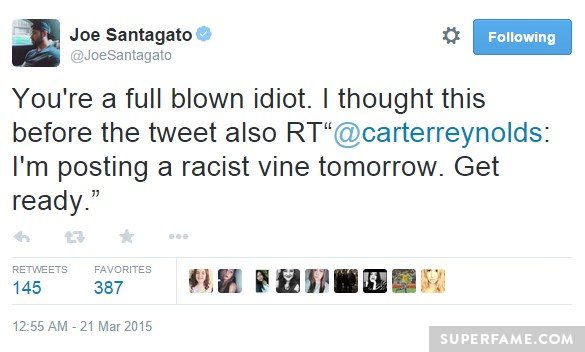 Joe Santagato says idiot.