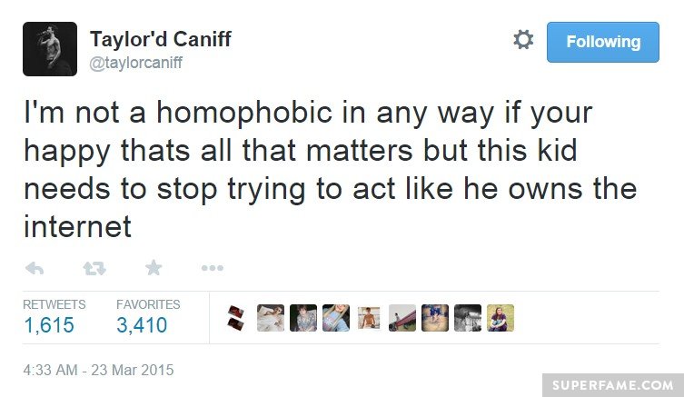 Taylor Caniff's homophobia jibe.