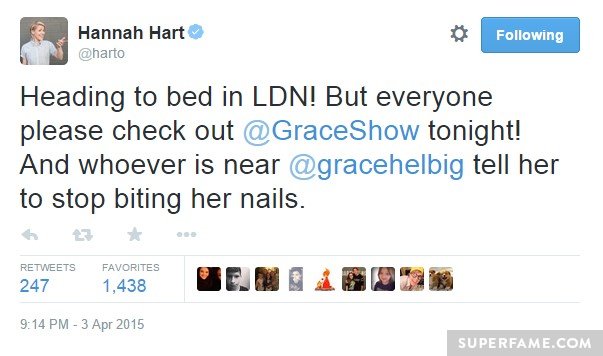 Hannah Hart is watching.