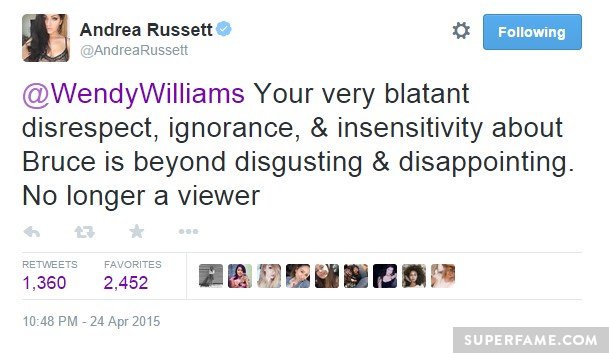 Andrea Russett calls out Wendy Williams.