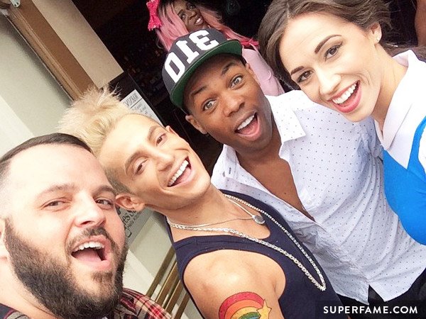 Colleen with Frankie Grande, Todrick Hall and Daniel Franzese