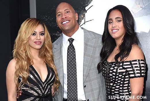 Dinah Jane with The Rock at the San Andreas premiere.