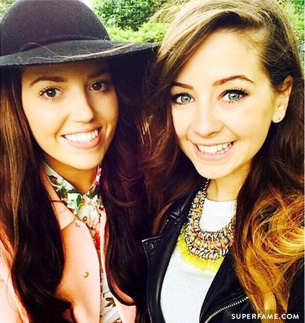 Zoella and Gabby looking friendly.