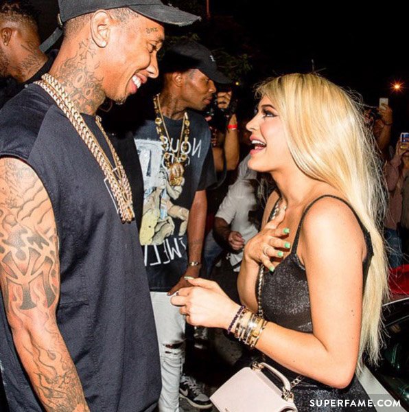 Kylie Jenner talks to Tyga.