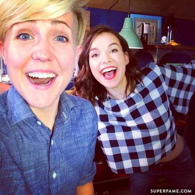 Hannah Hart and Ingrid Nilsen looking excited. 