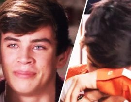 Hayes Grier cries.