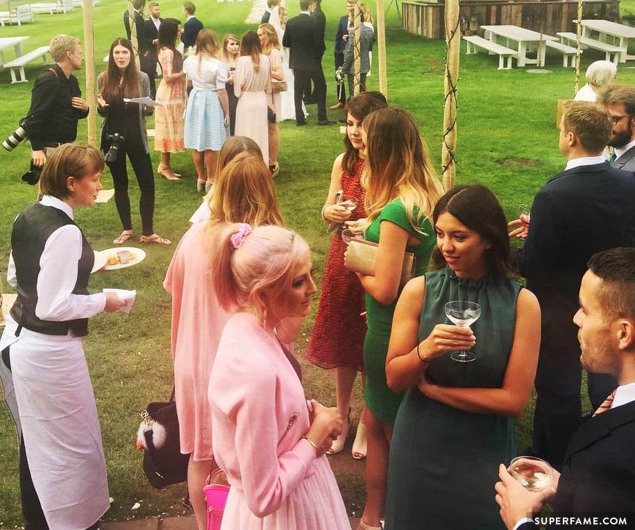 Wedding guests at Tanya Burr's marriage ceremony.