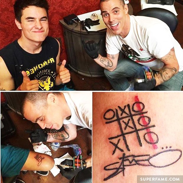 Steve-O tattoos Kian Lawley.