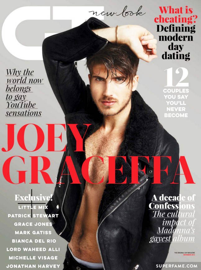 Joey Graceffa on the cover of Gay Times. 