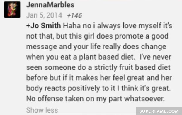 Freelee praised Jenna Marbles.