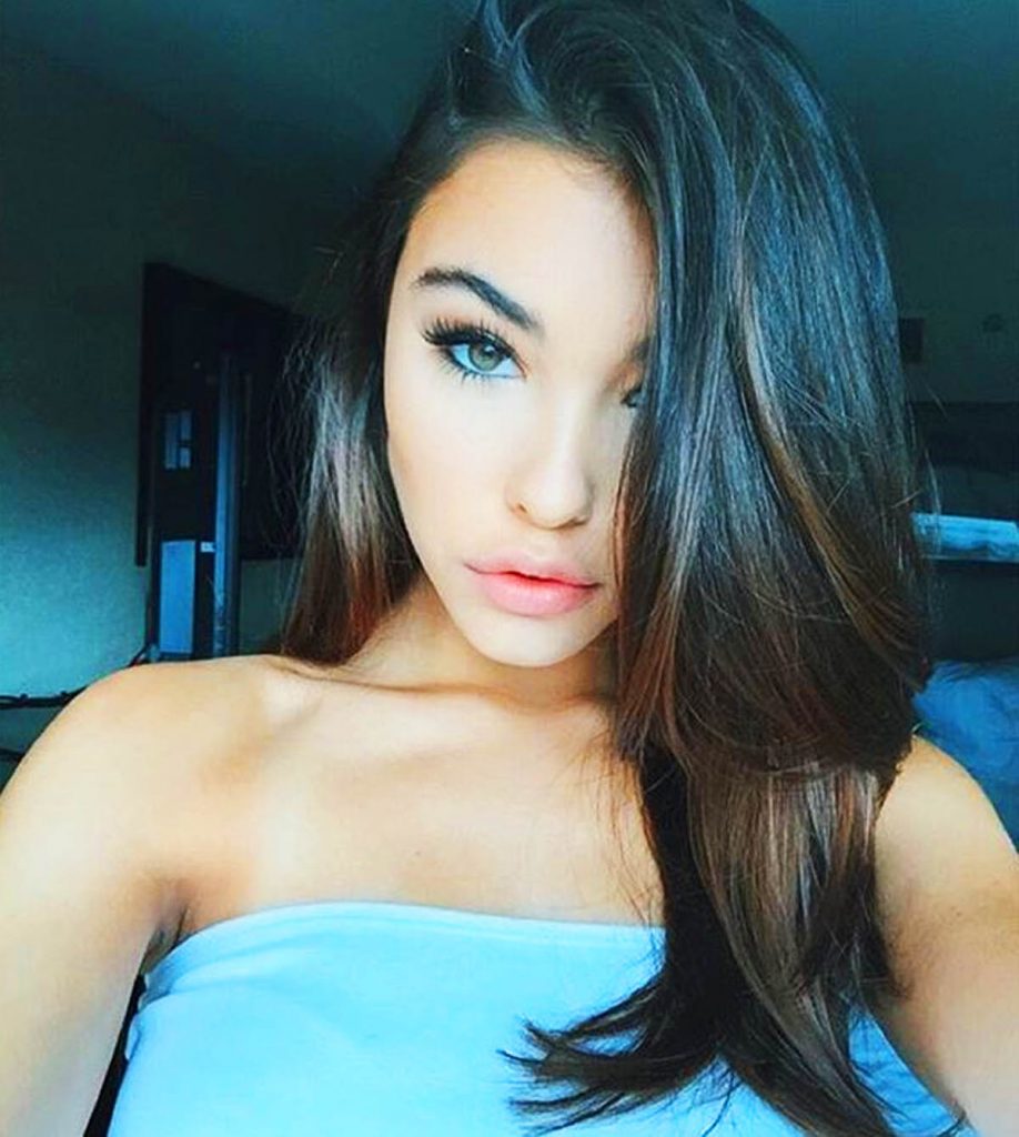 Madison Beer in blue.