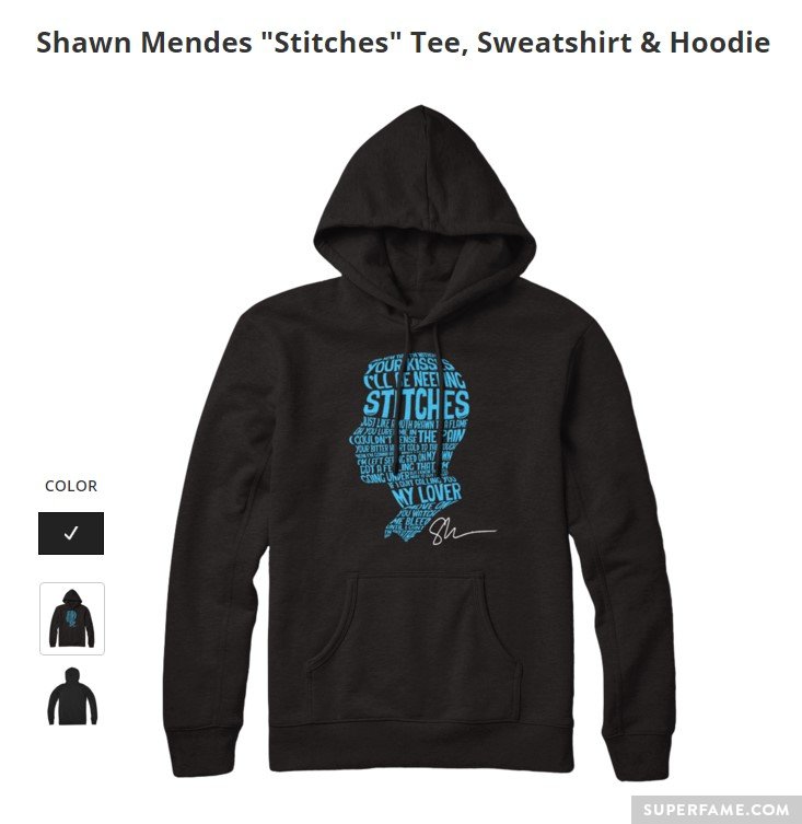 Shawn Mendes' merch.