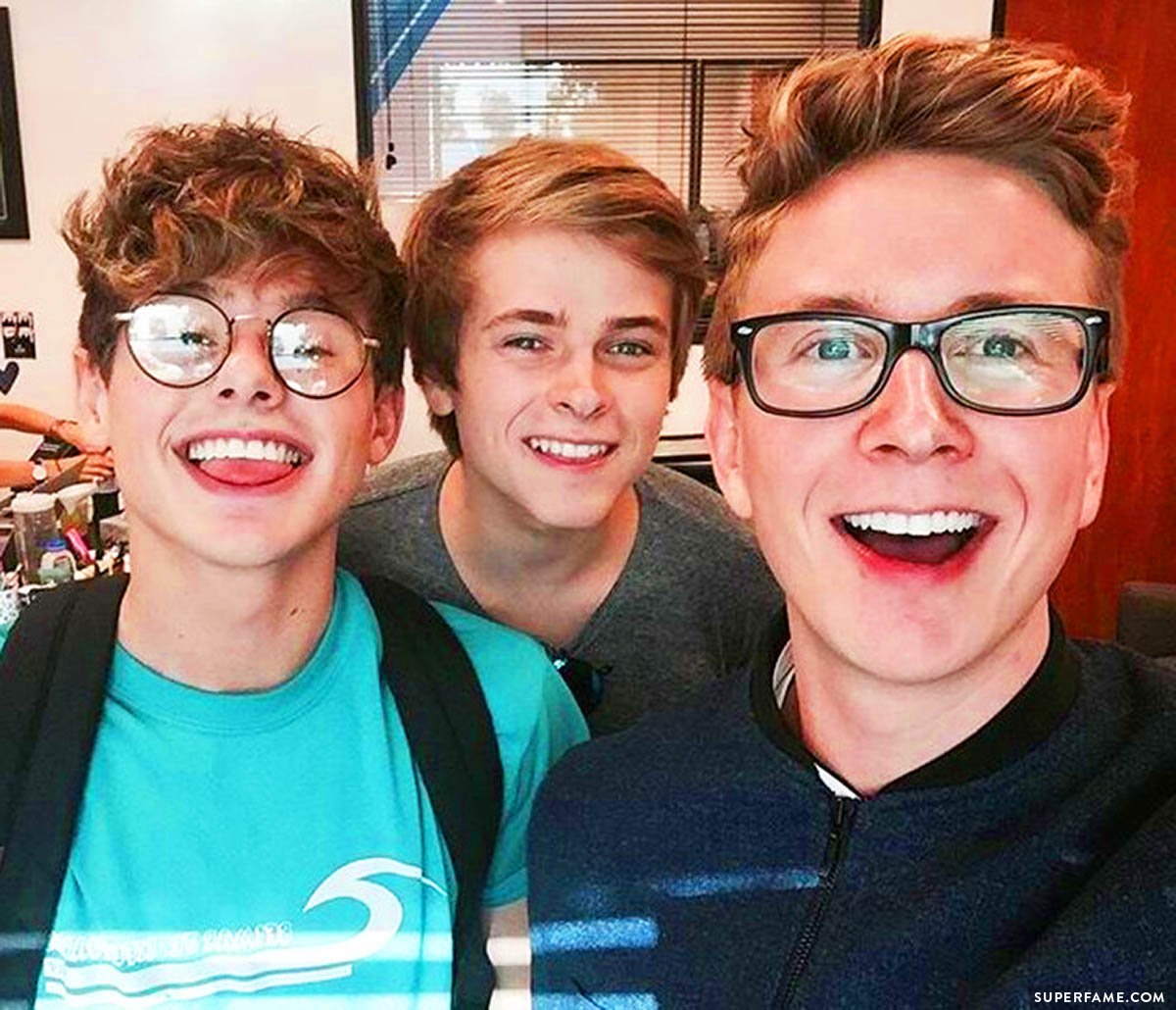 Tyler Oakley with Luke Korns and Mikey Murphy.