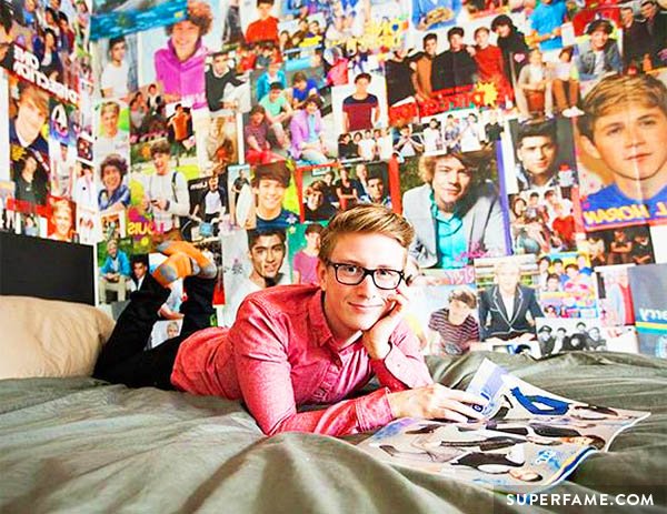 Tyler Oakley in a 1D shrine.