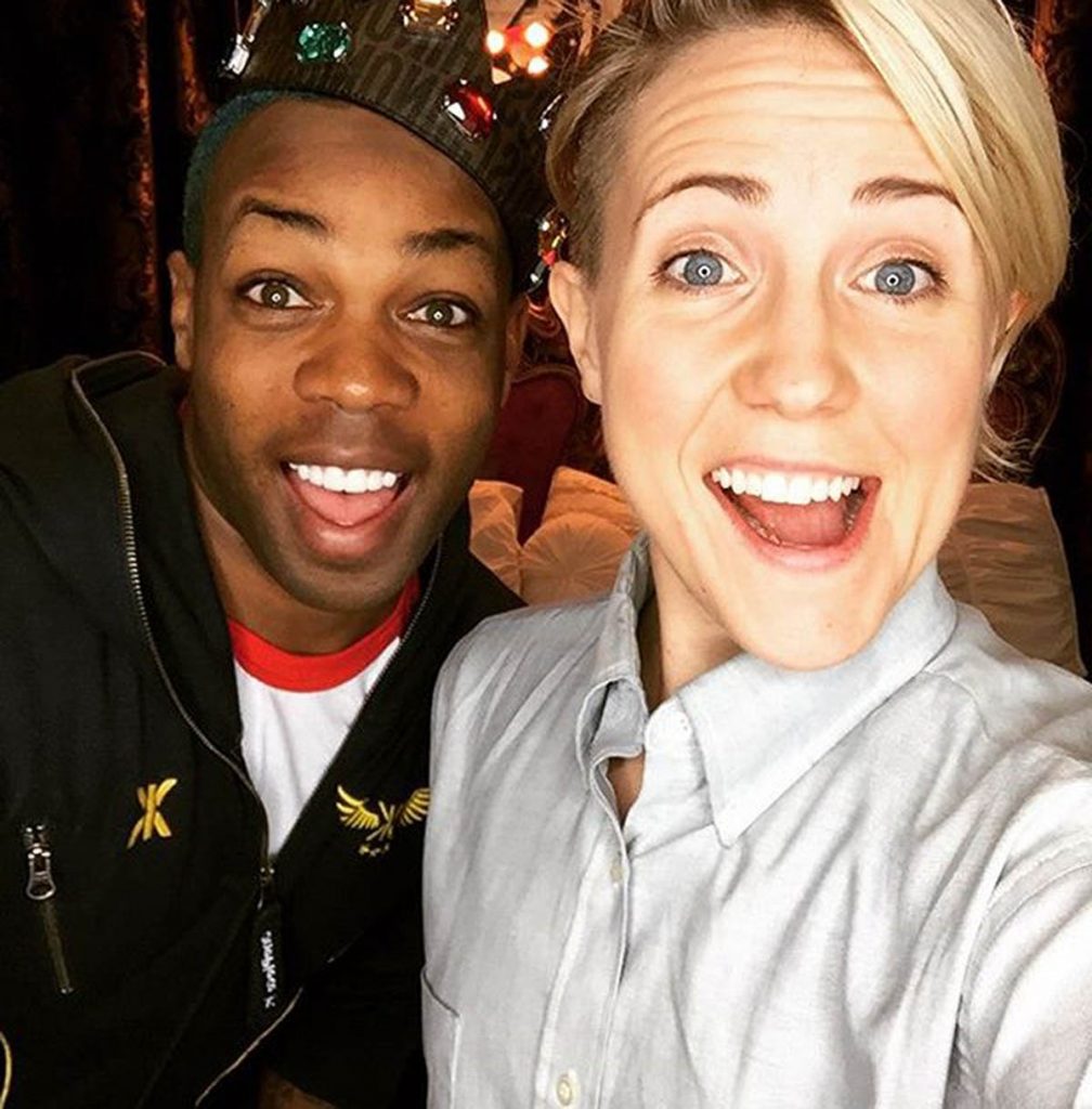 Hannah Hart with Todrick Hall.