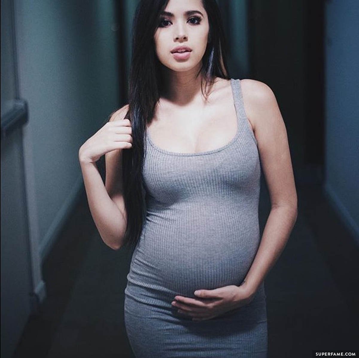 Jasmine's baby bump.