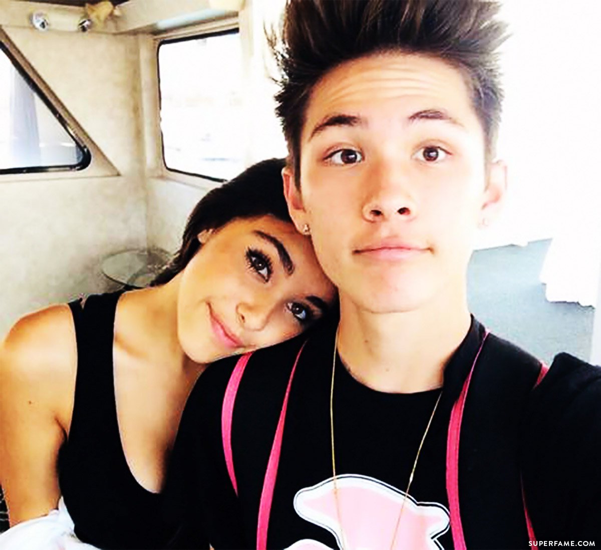 Madison Beer leans on Carter Reynolds. (Photo: Instagram)