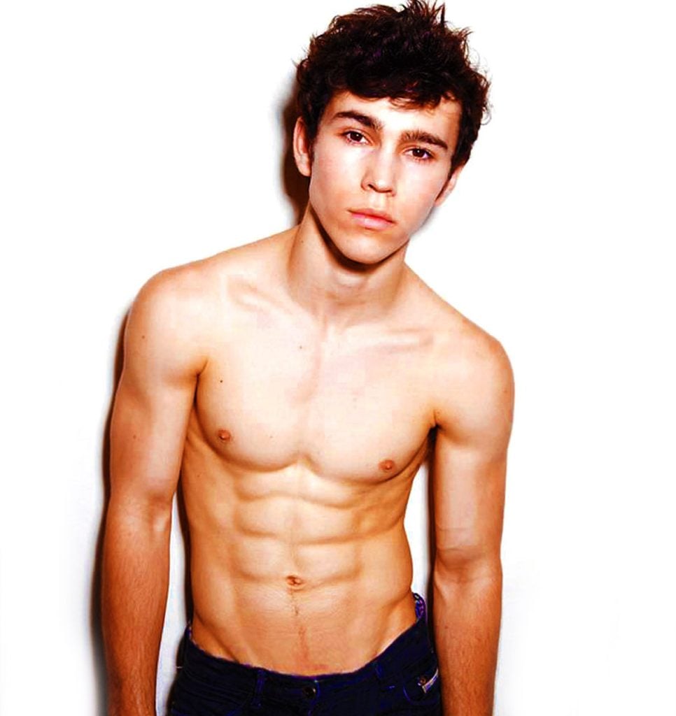 Max Schneider's shirtless six pack.