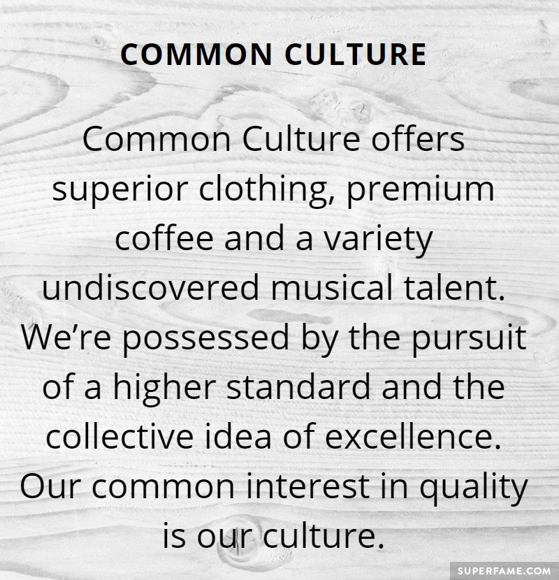 Common Culture's excellence.