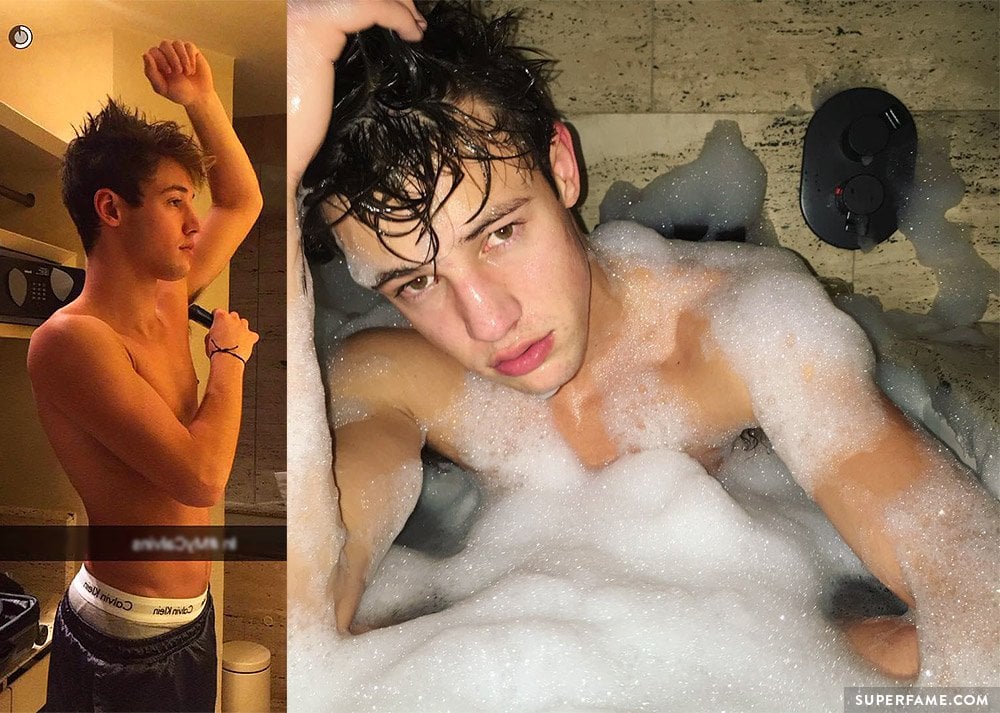 Cameron Dallas shaves armpits. 