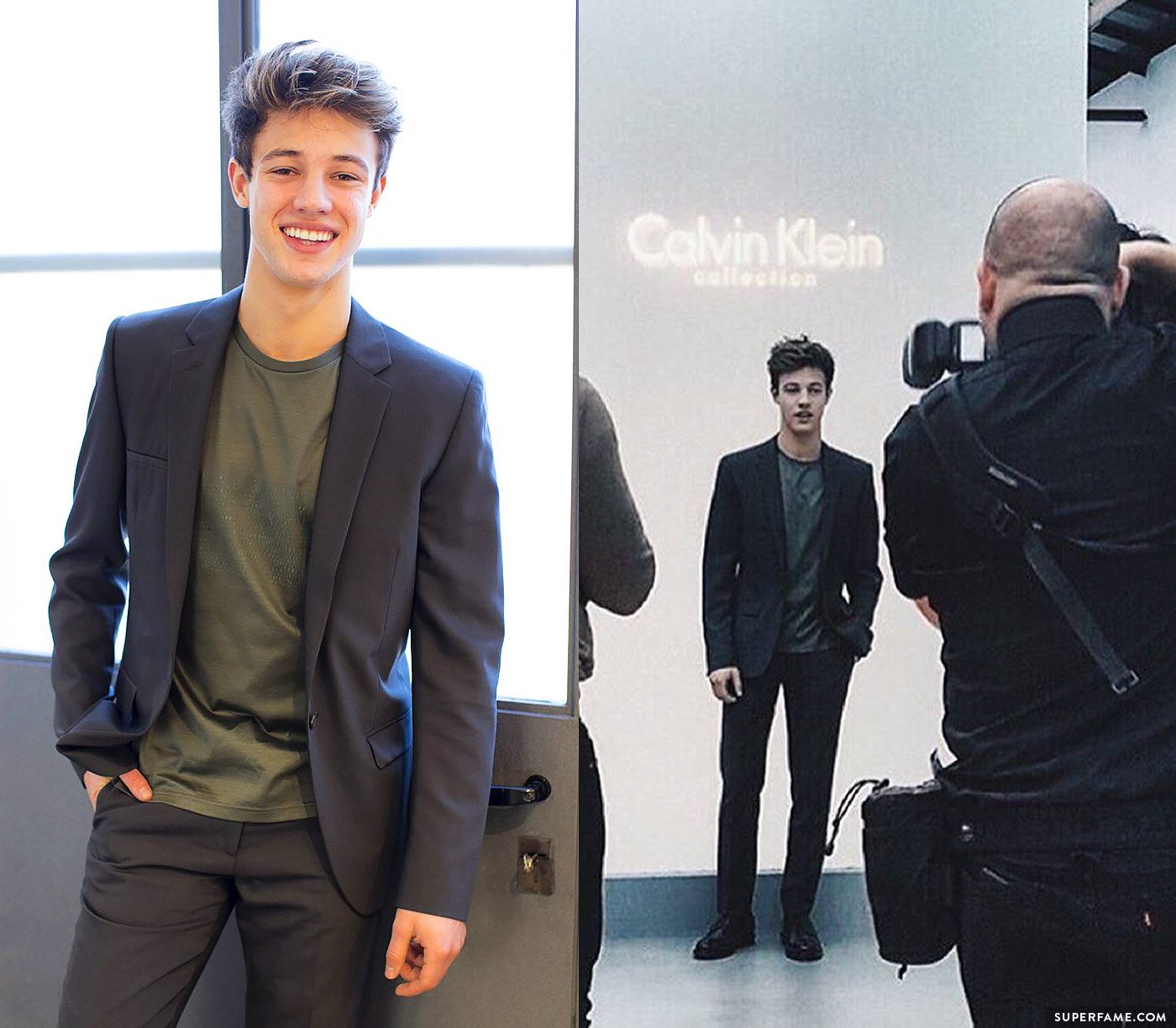 Cameron in a suit.