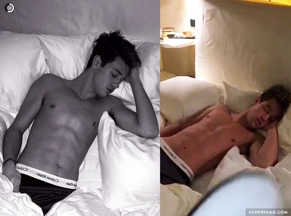 Cameron Dallas in bed.