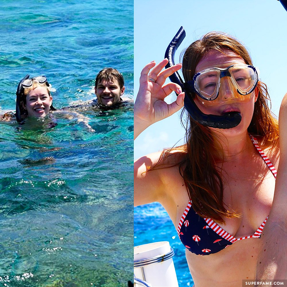 Tanya and Jim snorkeling.