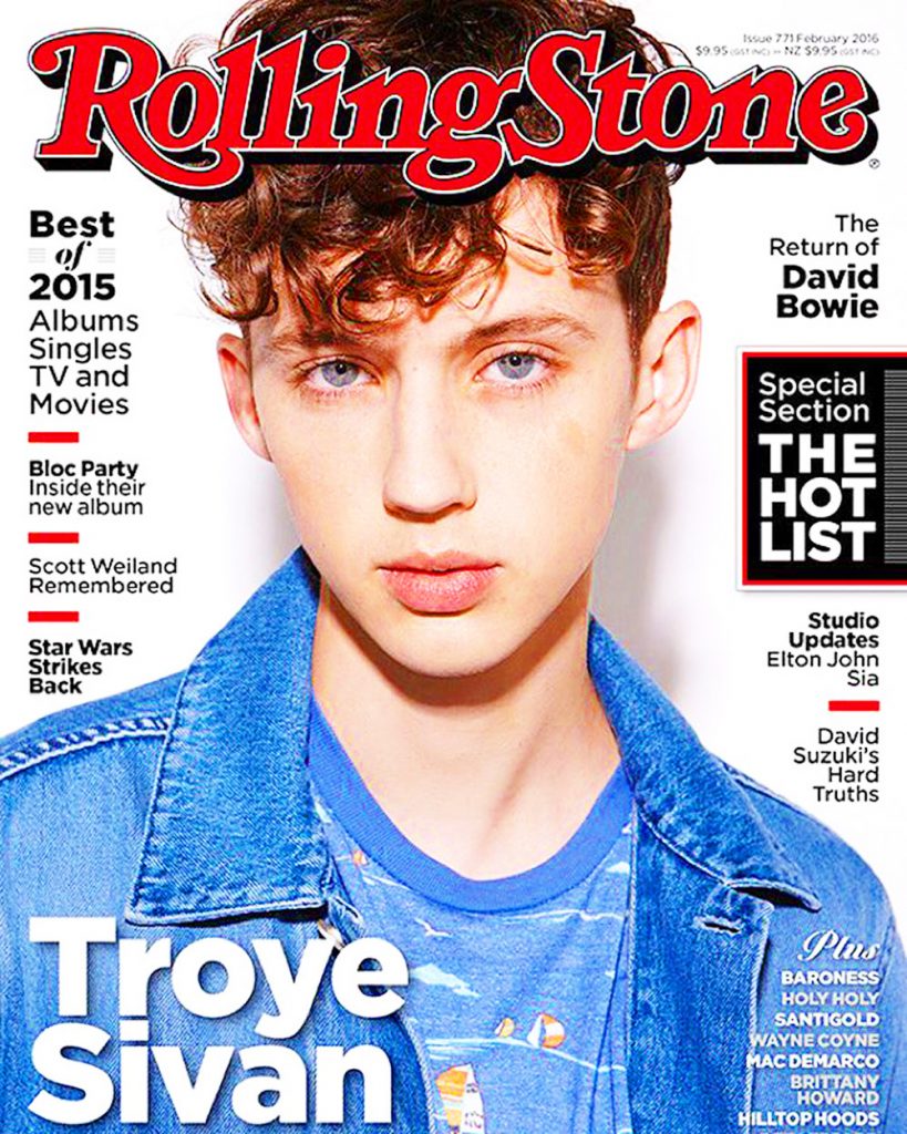 Troye Sivan on the cover of Rolling Stone Australia.
