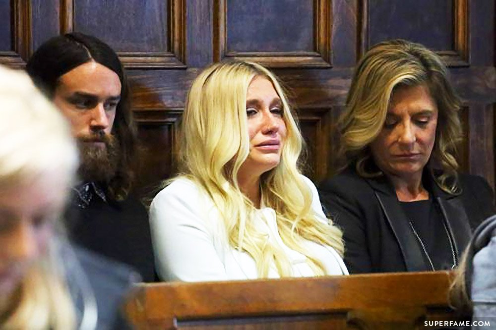 Kesha is crying.