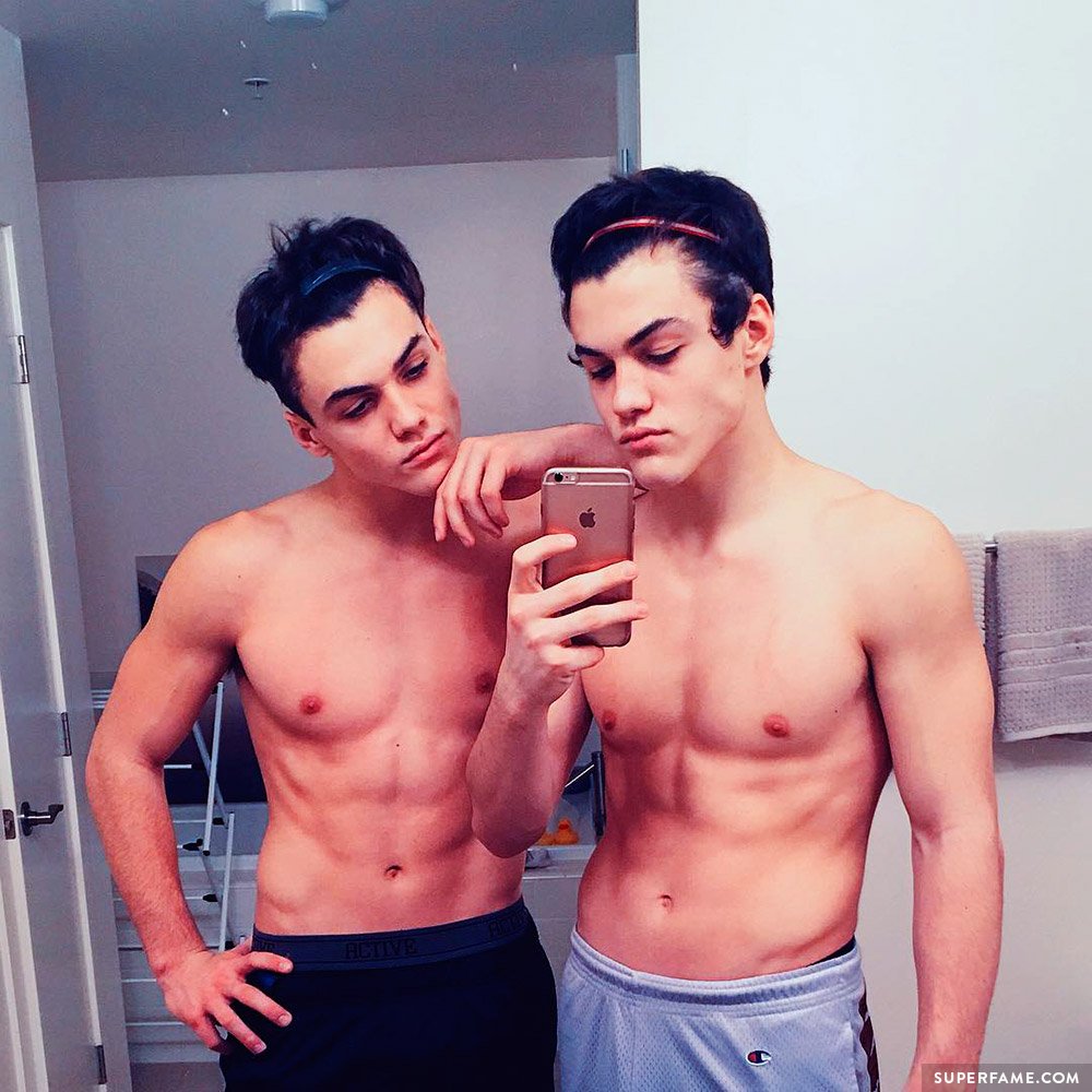 Dolan Twins shirtless abs.