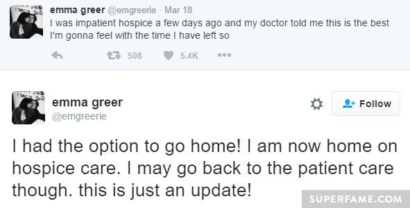 Emma's last tweets.