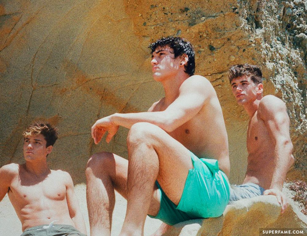 Dolan Twins shirtless with Nate Garner.