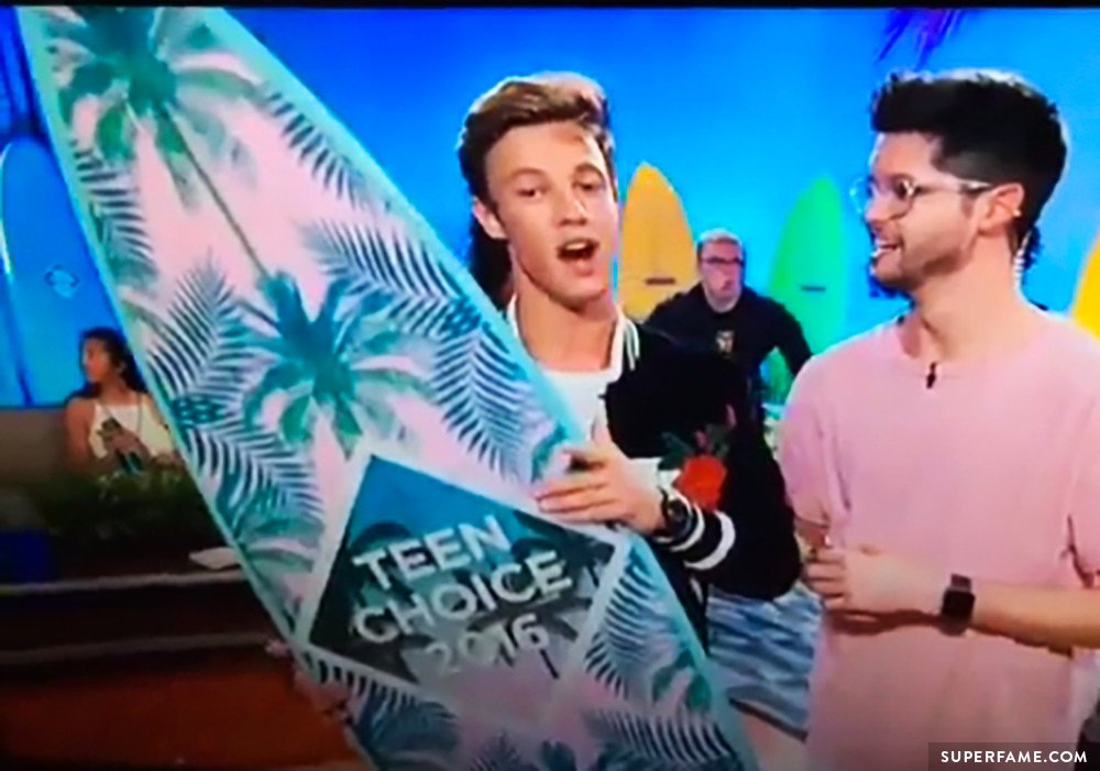 Cameron Dallas' surfboard.