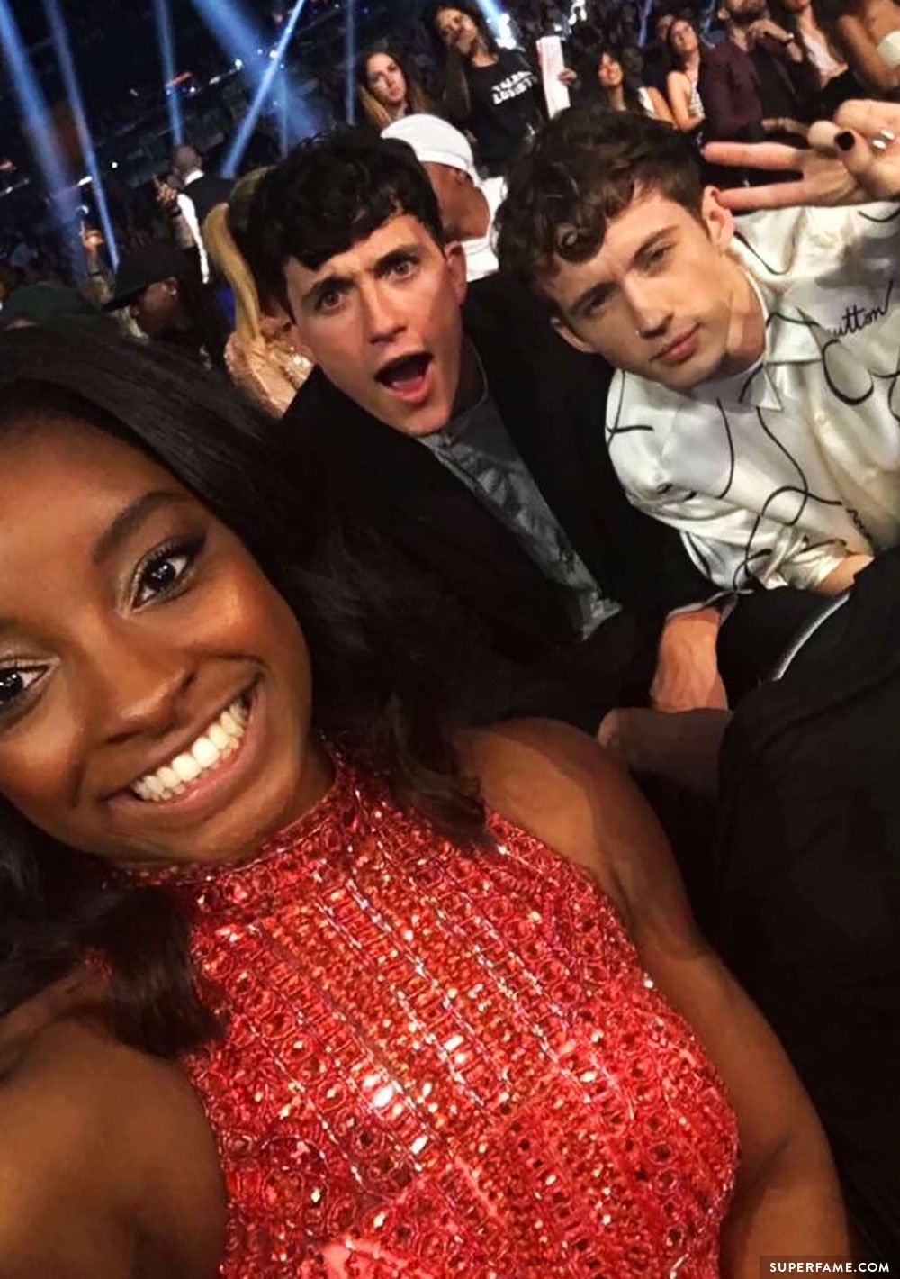 Simone Biles, Troye and Jacob.