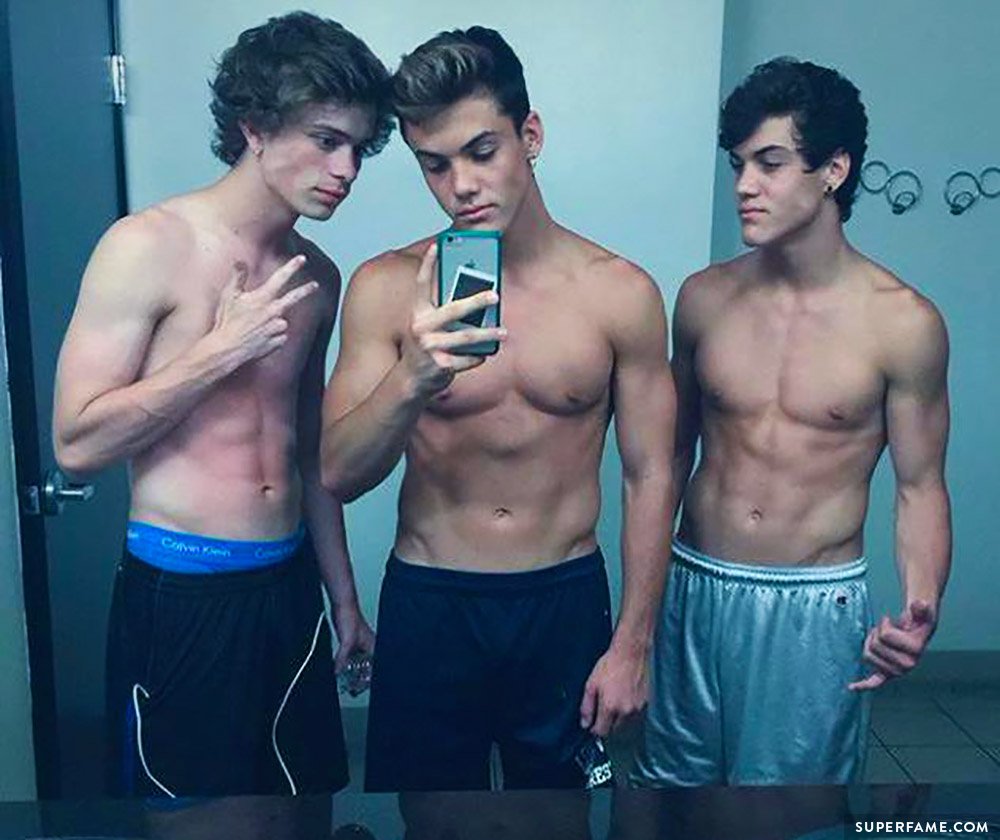 Jack Dail and Dolan Twins shirtless.