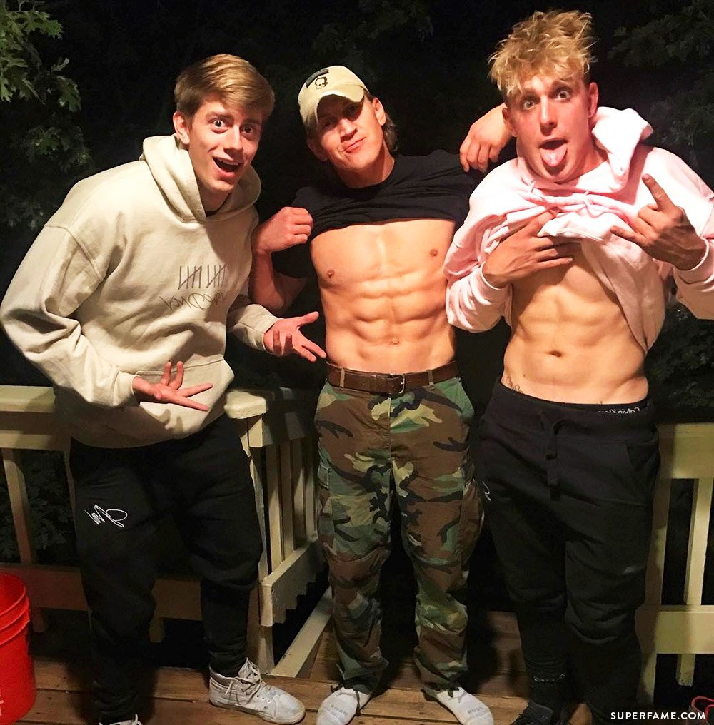 Chance Sutton & Jake Paul shirtless.