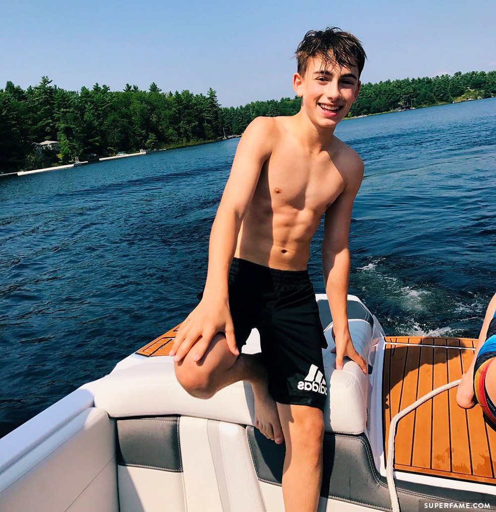 Johnny Orlando shirtless.