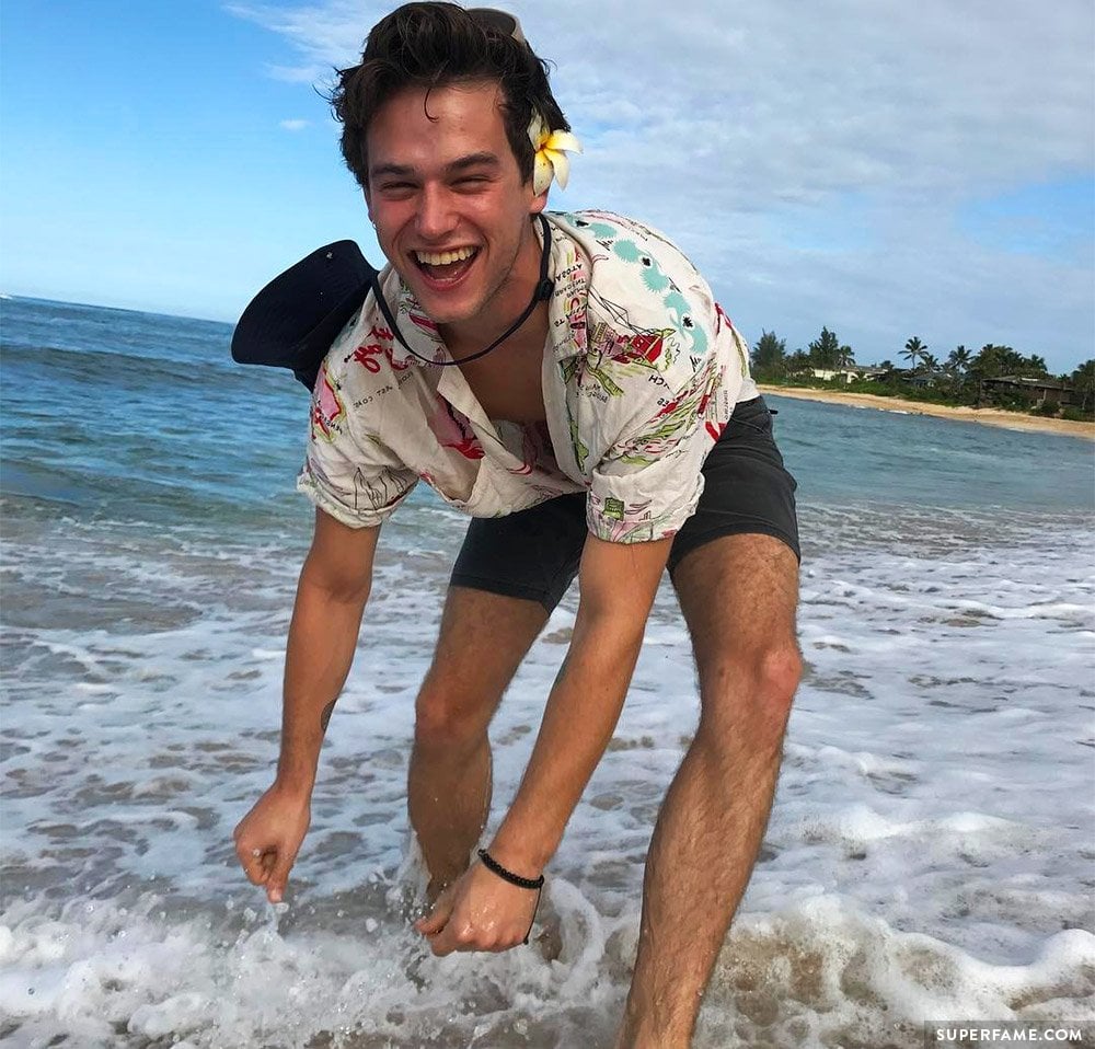 Brandon Flynn in sea